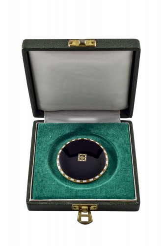 Broche émaillée Josef Hoffmann Wiener Werkstatte env. 1910 marqué - Bijouterie, Joaillerie Style Art nouveau