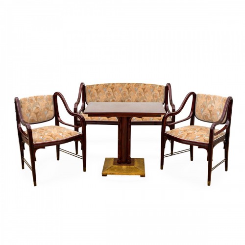 Complete seating set Otto Wagner J. & J. Kohn ca.1902 bentwood brass