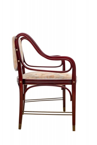 Art nouveau - Complete seating set Otto Wagner J. &amp; J. Kohn ca.1902 bentwood brass