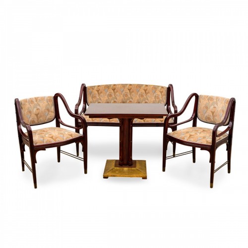 Antiquités - Complete seating set Otto Wagner J. &amp; J. Kohn ca.1902 bentwood brass