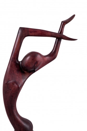 Art nouveau - Dancer with a ribbon Werkstatte Hagenauer wood copper ca 1935 marked