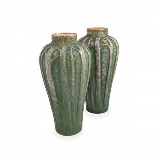 Pair of Vases - Paul Dachsel Amphora ca. 1906 ivory porcelain ceramics marked