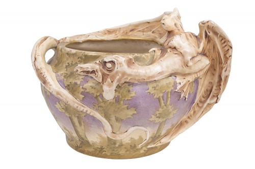 Céramiques, Porcelaines  - Grand vase dragon - Eduard Stellmacher Amphora ca. 1901