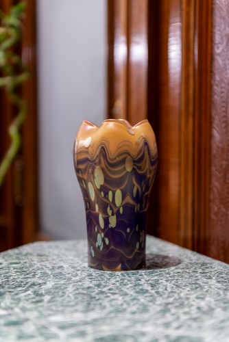 Vase Loetz Cytisus décor Neuroth vers 1902 Art nouveau Verre - Verrerie, Cristallerie Style Art nouveau