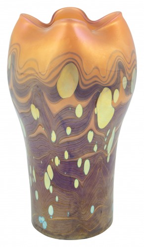 Art nouveau - Vase Loetz Cytisus décor Neuroth vers 1902 Art Nouveau Verre