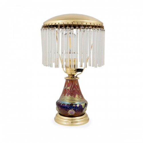 Lampe de table Loetz avec tiges de verre PG 358 décoration ca. 1901