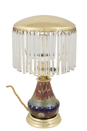 Antiquités - Table Lamp Loetz with glass rods PG 358 decoration ca. 1901