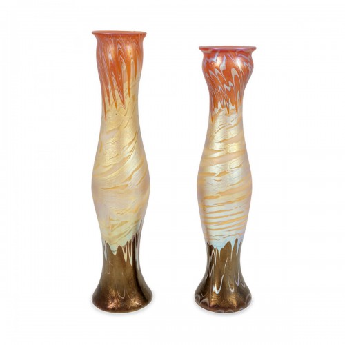 Pair of vases Johann Loetz Witwe  PG 358 decoration ca. 1900