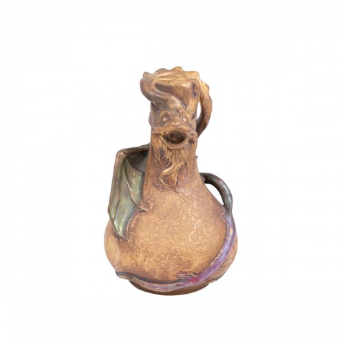 Dragon Vase Eduard Stellmacher Amphora ca. 1901 Art Nouveau Ceramics