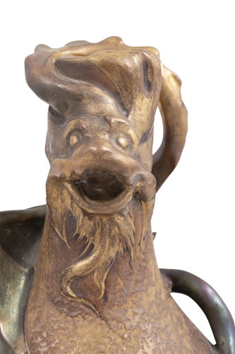 Dragon Vase Eduard Stellmacher Amphora ca. 1901 Art Nouveau Ceramics - Florian Kolhammer