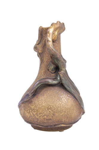 XXe siècle - Dragon Vase Eduard Stellmacher Amphora ca. 1901 Art Nouveau Ceramics