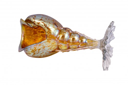 Glass & Crystal  - Loetz Conch Shell Vase Candia Papillon ca. 1900 Art Nouveau Glass 