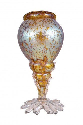 Loetz Conch Shell Vase Candia Papillon ca. 1900 Art Nouveau Glass  - 