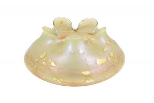 XXe siècle - Art Nouveau Glass Bowl Loetz Cytisus Maigruen decoration ca. 1902