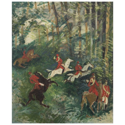 Jean Dufy “La Chasse à Courre” 1929 - Tableaux et dessins Style 