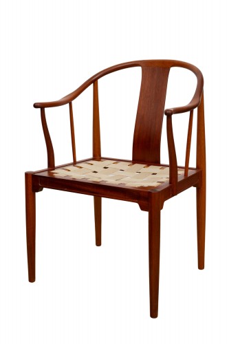  - 3 China Chairs Hans J. Wegner Fritz Hans 1981 Mahogany Mid-Century Design