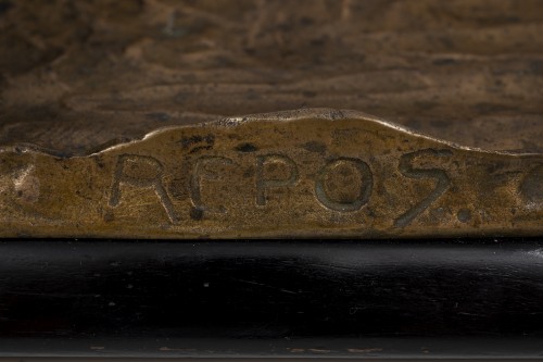 Art nouveau - Encrier "Repos" Gustav Gurschner bronze marqué