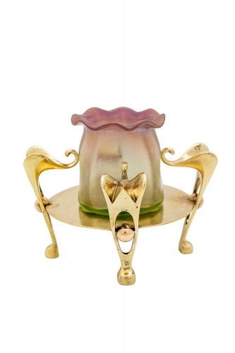 Vase in brass mount Antoinette Krasnik Johann Lotz Witwe ca. 1900 - Glass & Crystal Style Art nouveau
