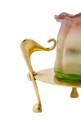 Glass & Crystal  - Vase in brass mount Antoinette Krasnik Johann Lotz Witwe ca. 1900