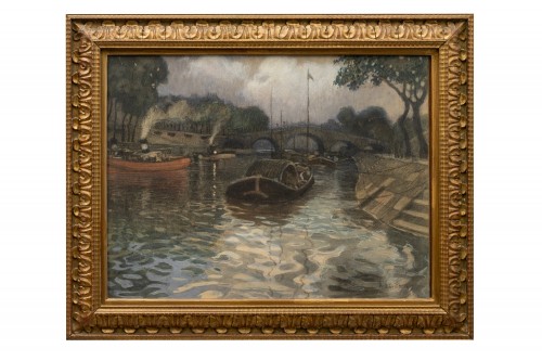 Seine-Kanal ca. 1904 - Rudolf Quittner (1872-1910) - Paintings & Drawings Style Art nouveau