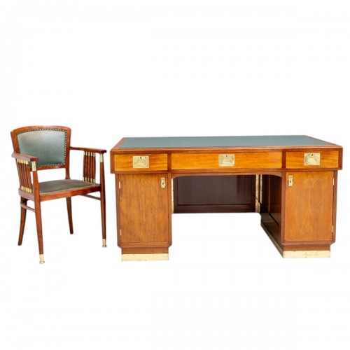 Jugendstil desk and armchair J.W. Müller (K. u. K. Hoftischler) ca. 1905