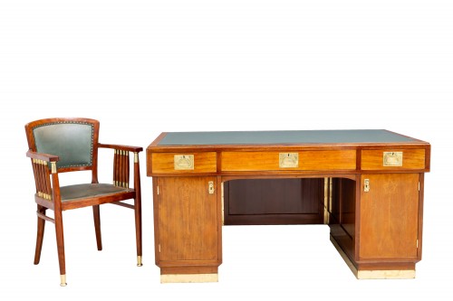Antiquités - Art Nouveau bureau et fauteuil J.W. Müller (K. u. K. Hoftischler) ca. 1905
