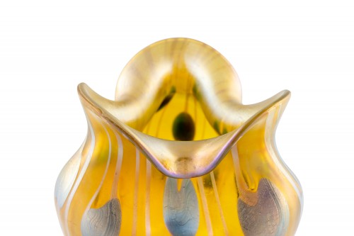 Vase Johann Loetz Witwe décoration non identifiée ca. 1901 signée - Verrerie, Cristallerie Style Art nouveau