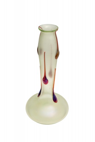 Vase Johann Loetz Witwe Olympia mit rothen Tropfen decoation ca. 1901 - Glass & Crystal Style Art nouveau