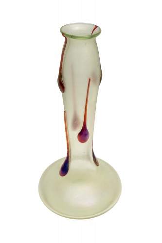 Glass & Crystal  - Vase Johann Loetz Witwe Olympia mit rothen Tropfen decoation ca. 1901