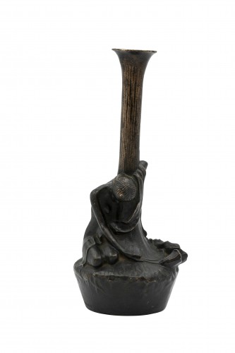 &quot;poppy candlestick&quot; Gustav Gurschner K.K. Kunst-Erzgießerei Wien ca. 1898 - Sculpture Style 