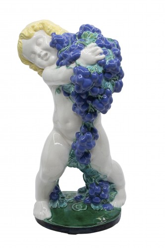 Putti quatre saisons Michael Powolny Wiener Keramik vers 1906 - Céramiques, Porcelaines Style Art nouveau