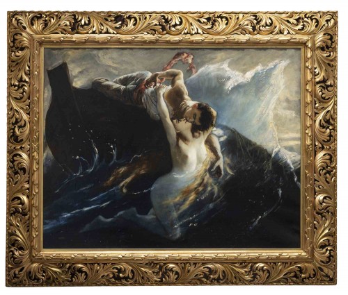 Gustav Wertheimer (1847–1902) - Le baiser de la Sirène 1879 - Tableaux et dessins Style Empire