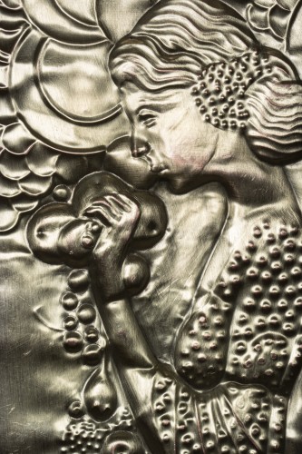 Art nouveau - Paire de panneaux Jugendstil « Déméter et Dionysos » Georg Klimt, vers 1900