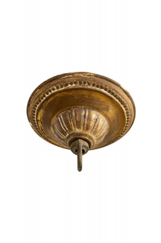 XXe siècle - Suspension avec abat-jour en verre, décor « Nautilus » de Loetz, vers 1902