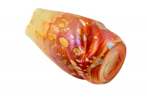 Glass & Crystal  - Vase Loetz Cytisus Maigrün mit Roth decoration ca. 1904