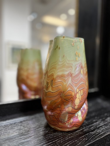 Vase Loetz Cytisus Maigrün mit Roth decoration ca. 1904 - Art nouveau