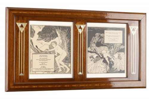 Art nouveau - frame Joseph Urban ca. 1904 original woodcuts Koloman Moser Ver Sacrum