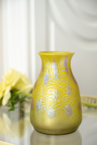 vase Johann Loetz Witwe PG 3/340 Zitronengelb decoration ca. 1903 - Art nouveau