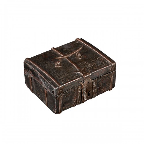 An Iron-mounted wooden Casket France