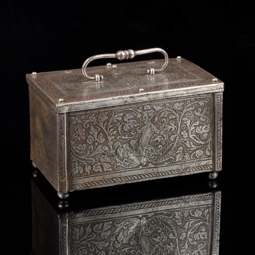 <= 16th century - An Etched Iron Casket