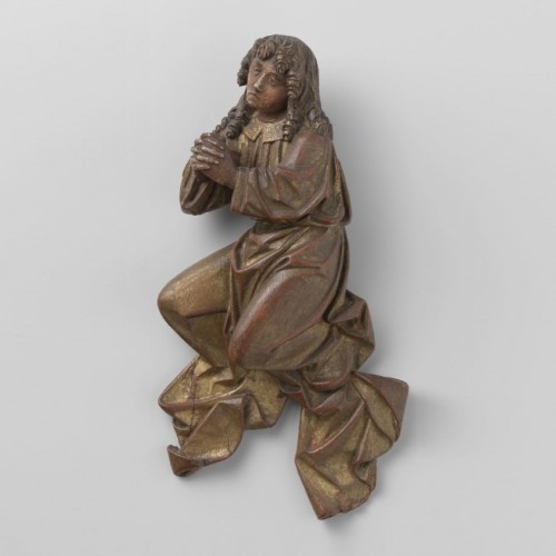 Sculpture Sculpture en Bois - Saint John soutenu par les Anges, Pays-Bas du Nord fin du 15e siècle