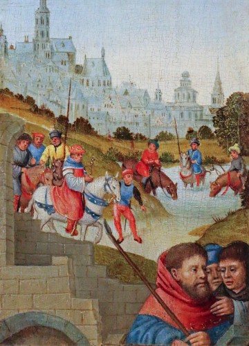 Cavalier devant une ville, Attribué à Gerard Horenbout (1465-1540)