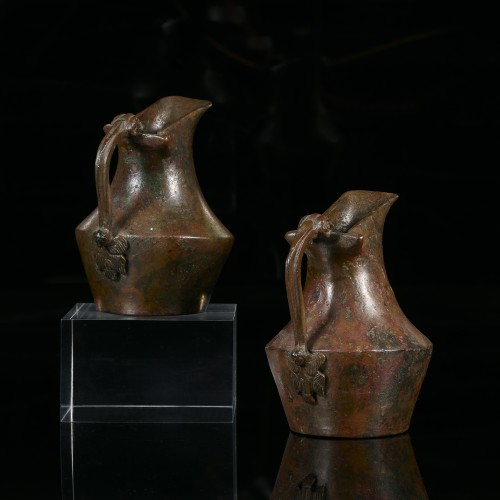 A Pair of Etruscan Oinochoes Jugs - Ancient Art Style 