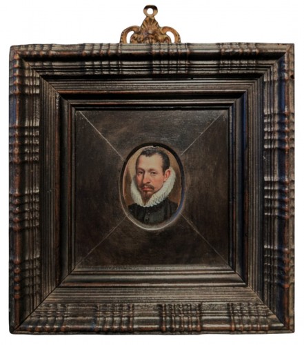 portrait miniature d'un gentleman, Maître flamand seconde moitié du XVIe siècle