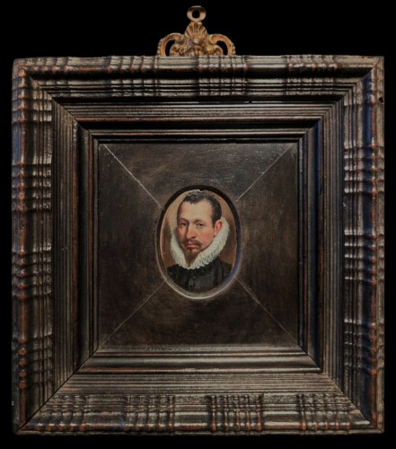 Portrait miniature, Maître flamand de la seconde moitié du XVIe siècle - Tableaux et dessins Style Renaissance