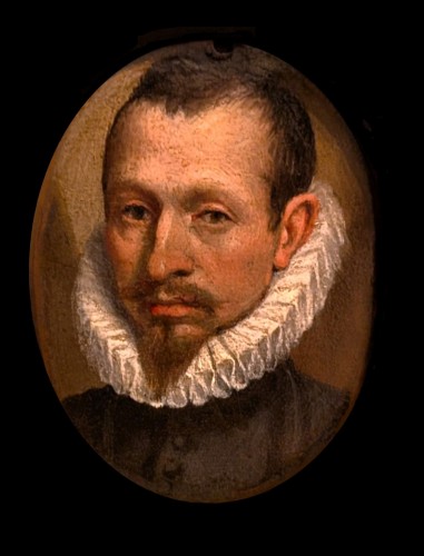 Tableaux et dessins Tableaux XVIe siècle - Portrait miniature, Maître flamand de la seconde moitié du XVIe siècle