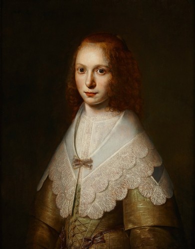 Tableaux et dessins Tableaux XVIIe siècle - Portrait d’une jeune Fille - Pieter Hermansz. Verelst (1618-vers 1678)