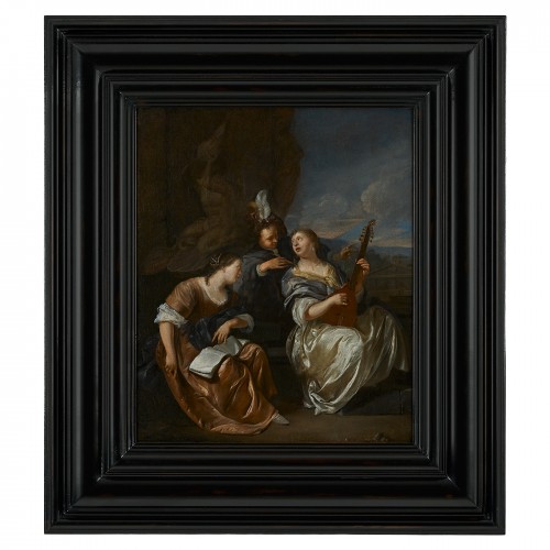 Jacob Toorenvliet (1640-1719) - Trois musiciens élégants à la Fontana del Tritone, Une Allégorie de l’Harmonie - Tableaux et dessins Style 