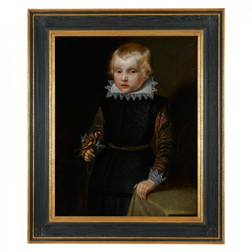 Portrait of a Boy holding a Rose &amp; A Portrait of a Boy holding a Goldfinch - Paintings & Drawings Style 