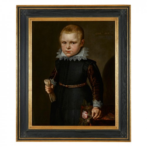 Paintings & Drawings  - Portrait of a Boy holding a Rose &amp; A Portrait of a Boy holding a Goldfinch